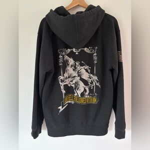 Zero Foxtrot Grey And Hell Followed With Him Skeleton & Horse Full Zip Hoodie